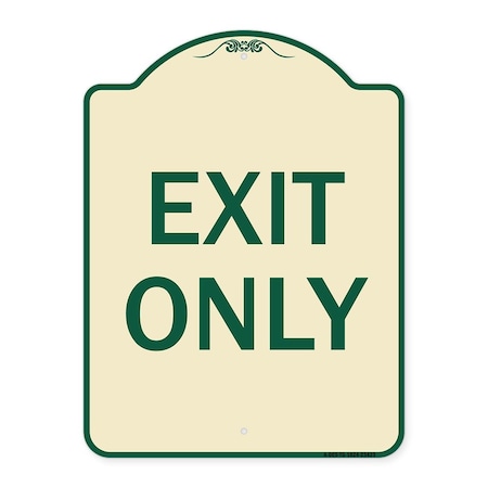 Signmission Parking Lot Exit Only Heavy-Gauge Aluminum Architectural Sign, 18" L, 24" H, TG-1824-23423 A-DES-TG-1824-23423
